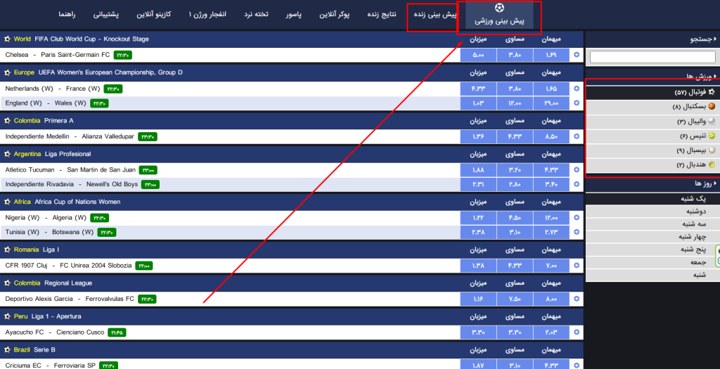 پیشبینی در سایت بال 90